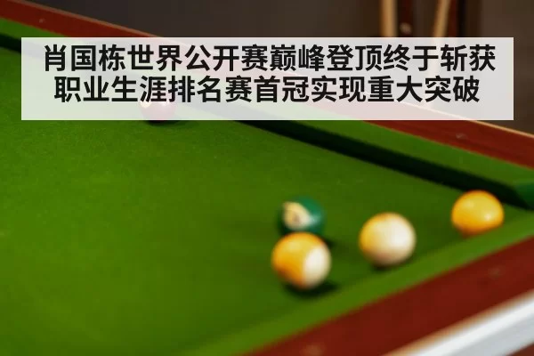 肖国栋世界公开赛巅峰登顶终于斩获职业生涯排名赛首冠实现重大突破